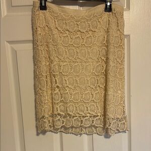 Daniel Cremieux Cream Embellished Pencil Skirt